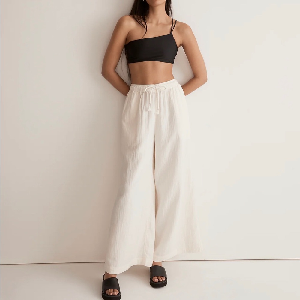 Madewell Double Gauze Drawstring Wide Leg Pants